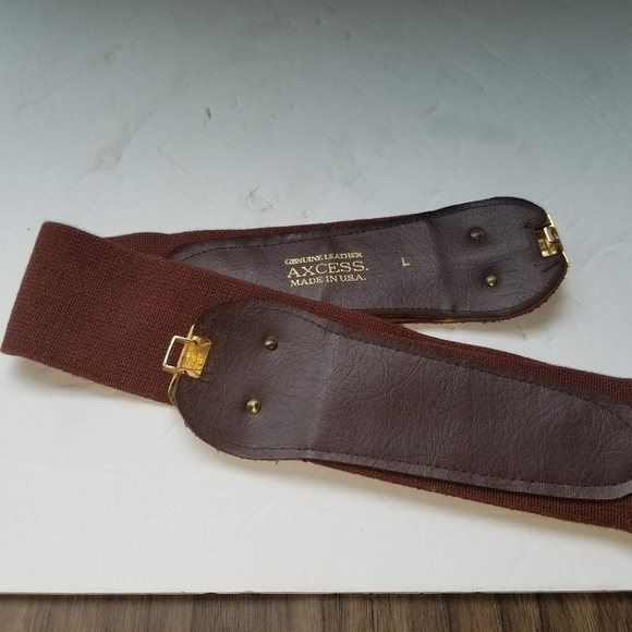 Vintage Brown Suede Access Gold Leaf Buckle Size Lg. - Picture 3 of 4